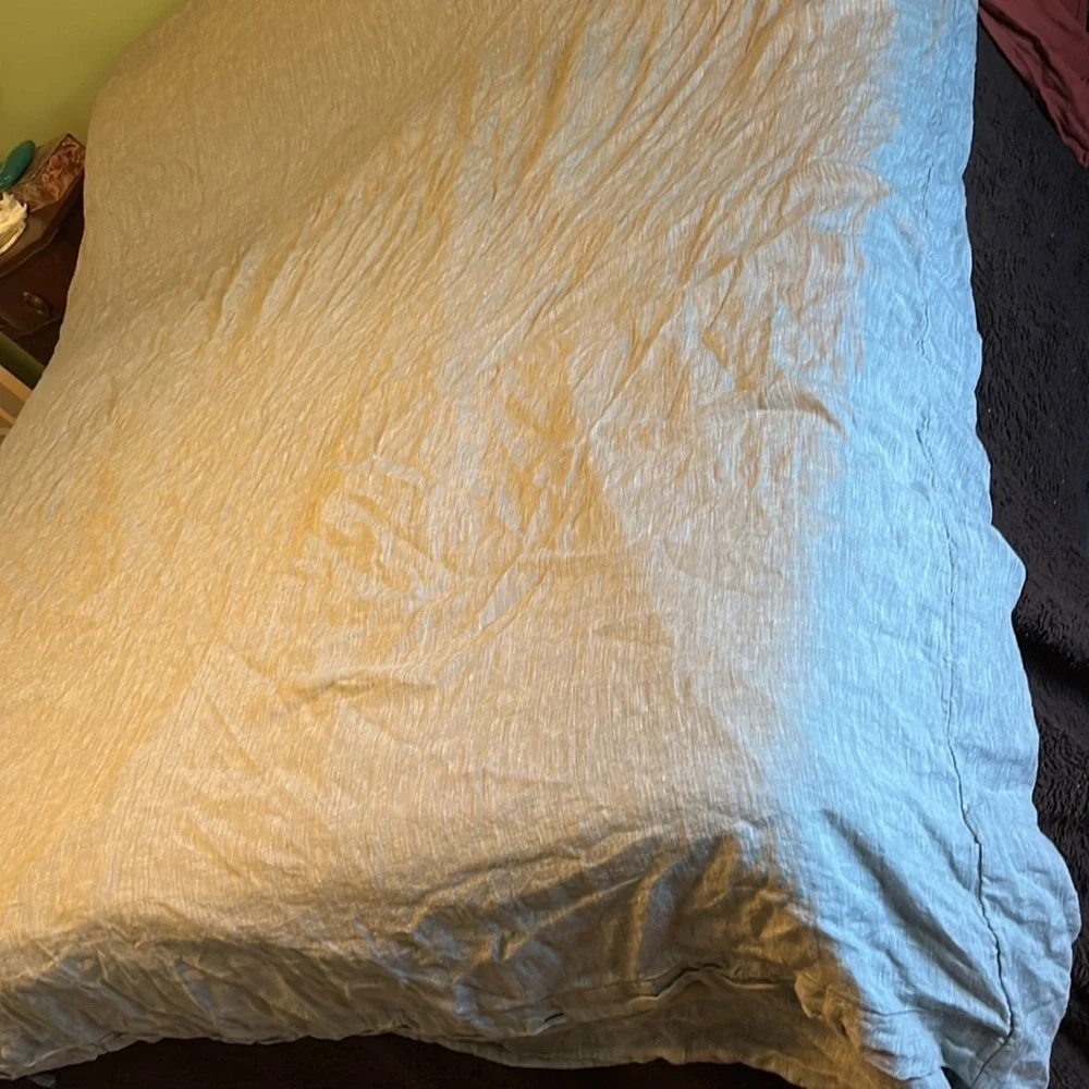 New Anthropologie Harmony Hemp Duvet Cover Gray Queen